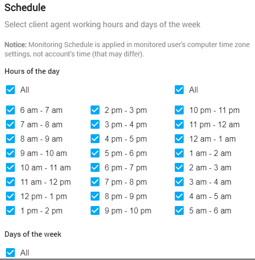 Controlio's Schedule function